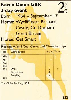1995 Collect-A-Card Equestrian #153 Karen Dixon / Get Smart Back